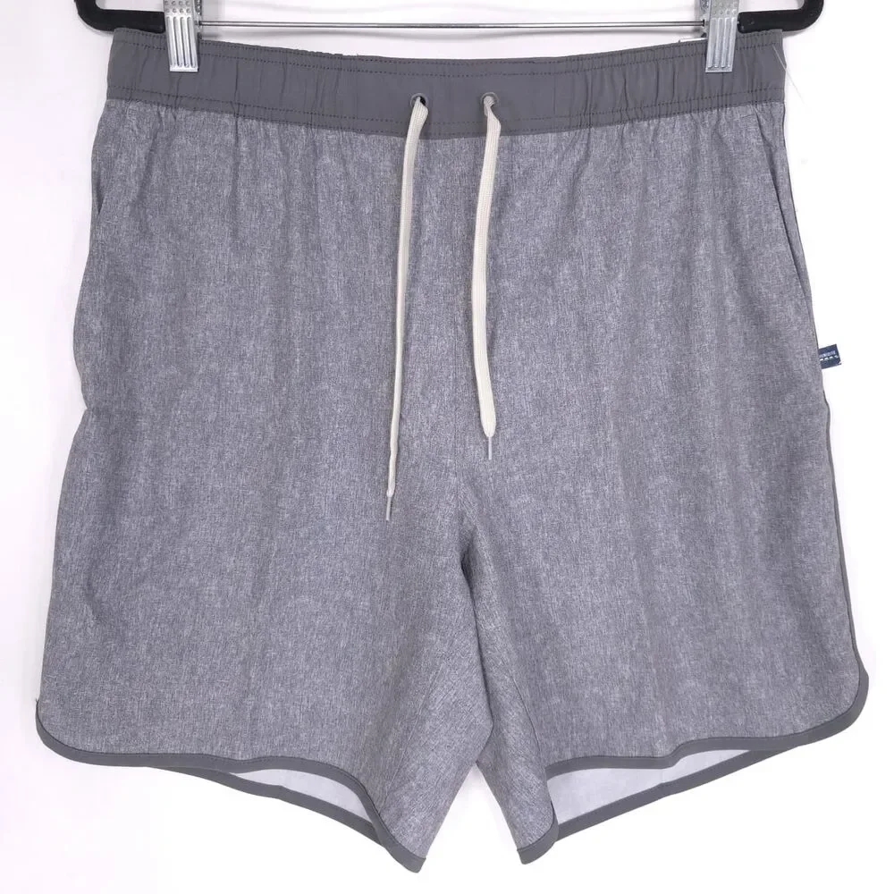 PENGUIN SPORT Mens New Short Quiet Gray Heather MEDIUM Drawstring OGBSE0G3